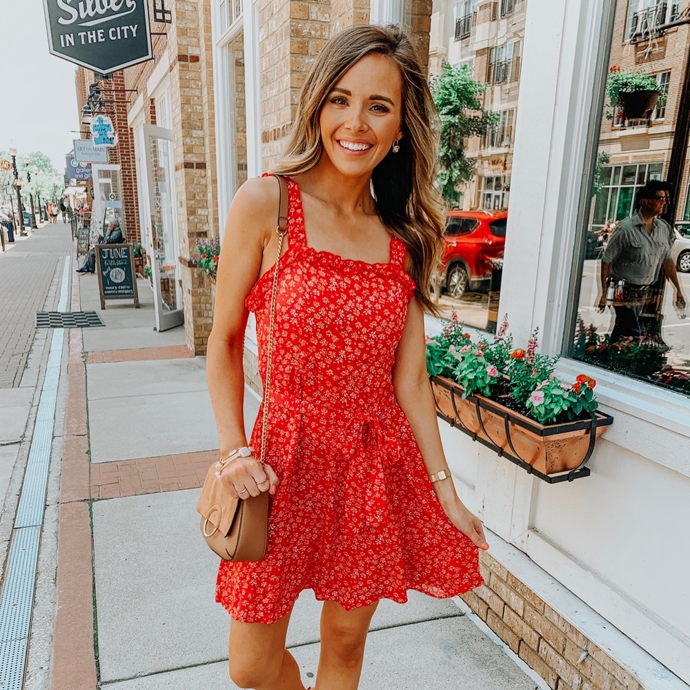 [SOLD!!] *BRAND NEW* Red Floral Dress